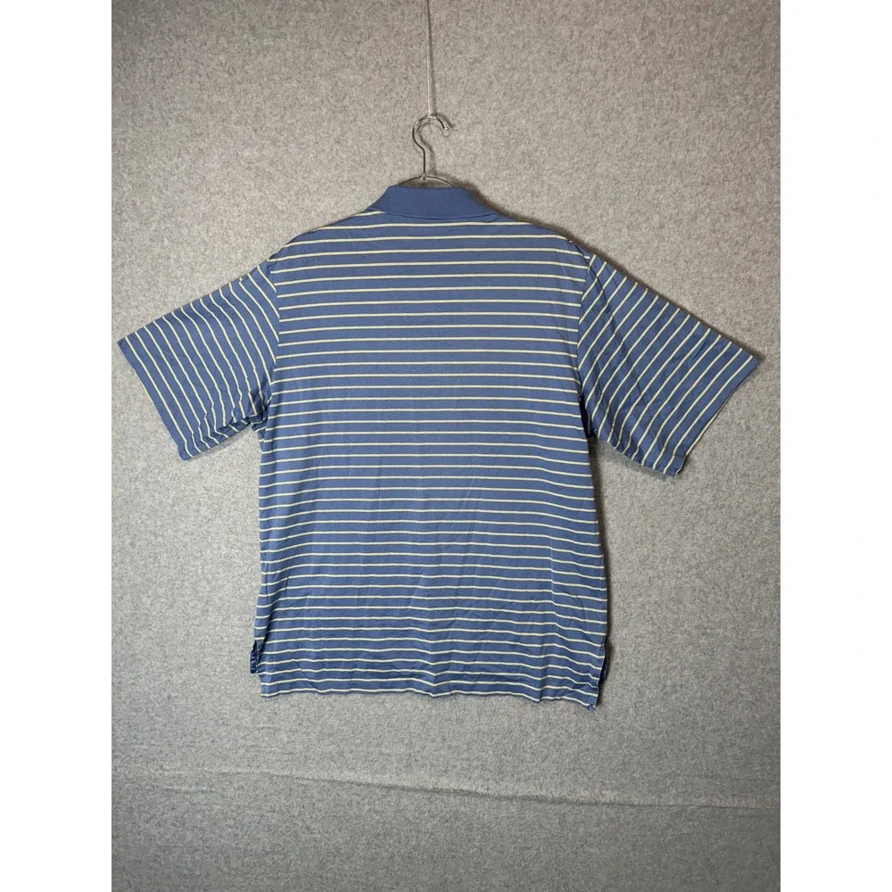 Polo Golf Ralph Lauren Polo Shirt‎ Mens Large Blue Yellow Stripe Classic Casual